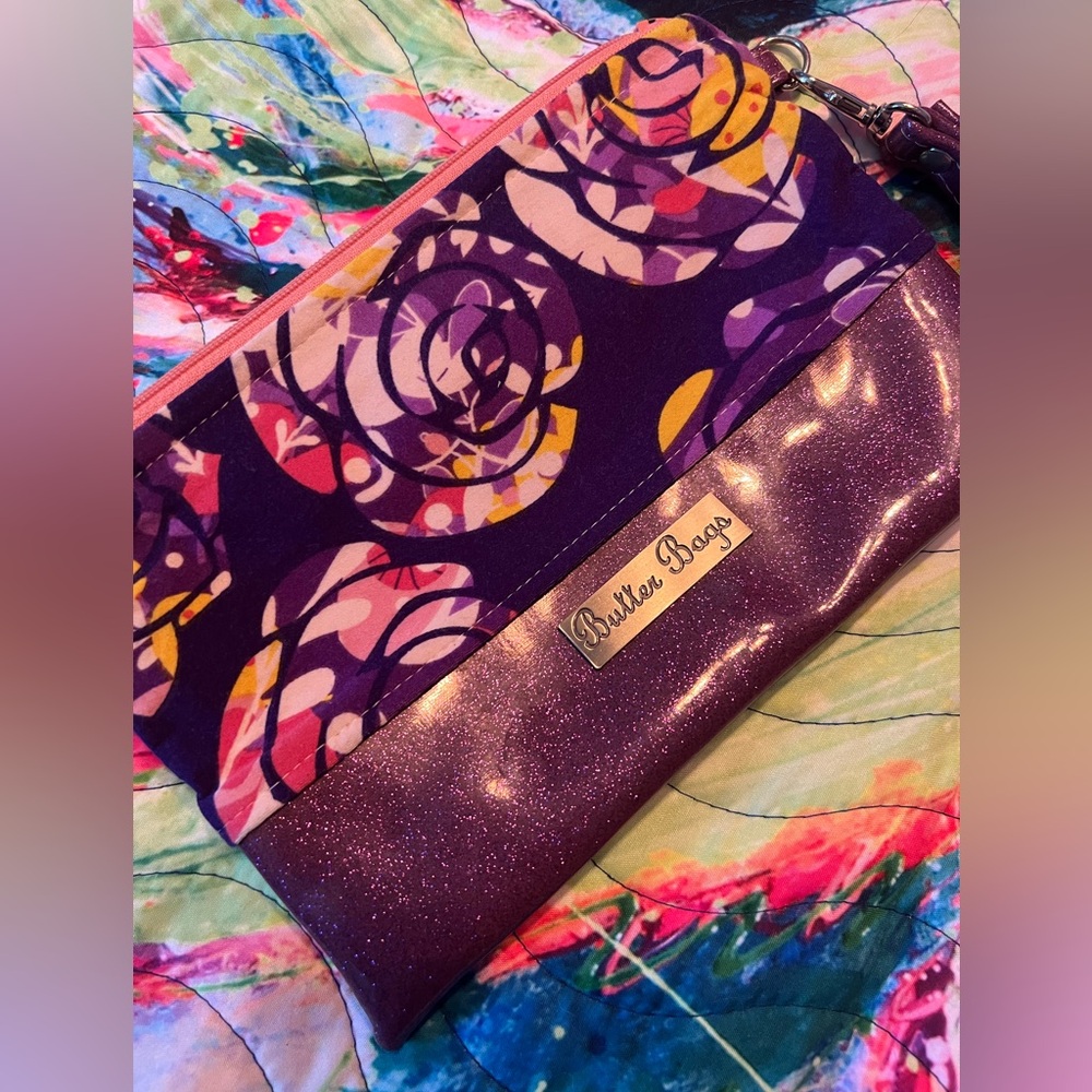 Purple Rose wristlet